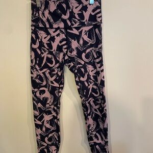 lululemon athletica Graphic Black and Pink Leggings